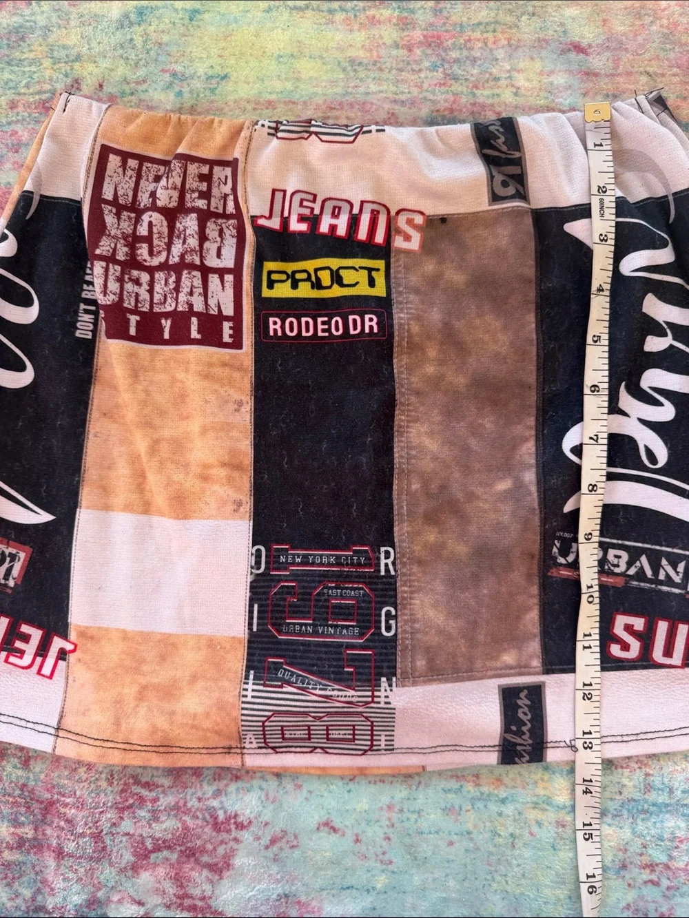 💜Patchwork Graphic Mini Skort in Brown and Black